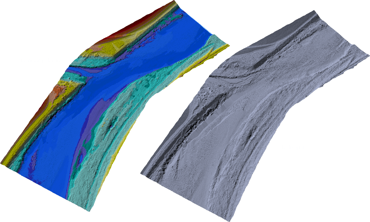 左段彩図、右陰影図